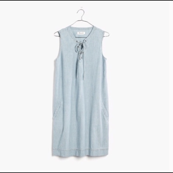 Madewell chambray lace up shift xxs - Picture 2 of 7